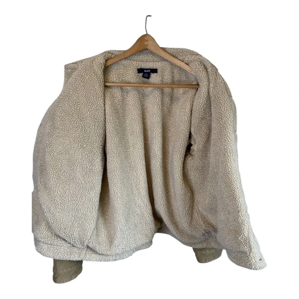 Y2K Vintage Gap Mens XXL Khaki Canvas Sherpa Lined Trucker Chore Barn Jacket‎